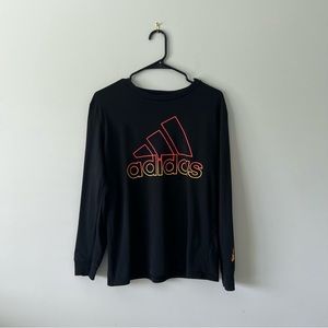 Adidas Black, Red, and Yellow Long Sleeve Shirt Boys Large